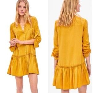 Zara Mustard Yellow Mini Dress S